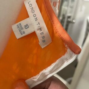 London Times Orange Midi Dress